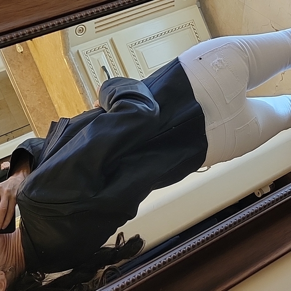 Collection B New York Faux Leather Hi-low Cascading Front Open Jacket, M - Picture 7 of 17